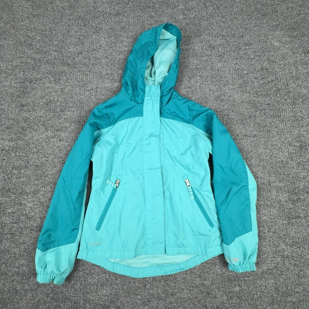 Champion Windbreaker Jacket Kids 7-8 Blue Colorblock Hooded VentureDry Rain